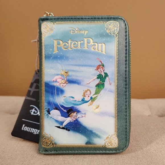 Loungefly Disney Peter Pan Classic Story Book Series Zip around Wallet NEW - Picture 2 of 13